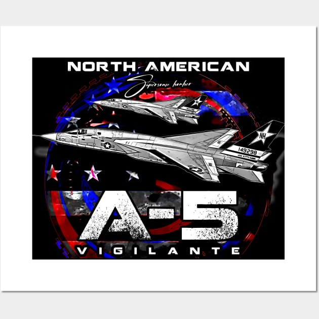 A5 Vigilante Carrier-Based Supersonic Bomber Aircraft Wall Art by aeroloversclothing